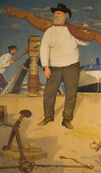 Pêcheur portant une voile - Joseph Edward Southall