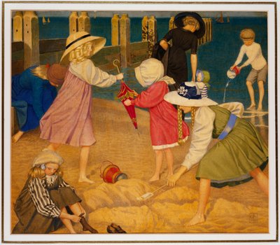 Sur la plage, Southwold - Joseph Edward Southall