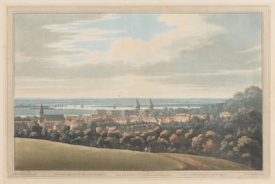 Vue de Greenwich et en aval de la rivière, 1795 (aquatinte) - Joseph Farington