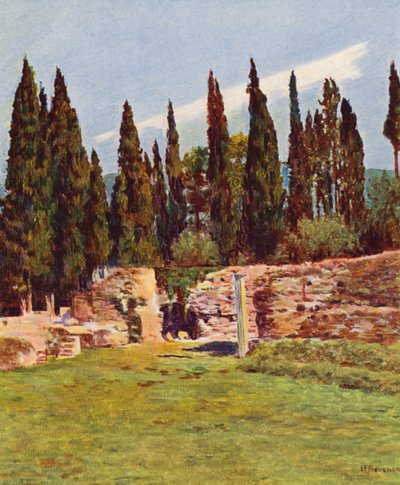 Rome : Villa Hadriana, Colonne du théâtre grec - Joseph Felix Bouchor