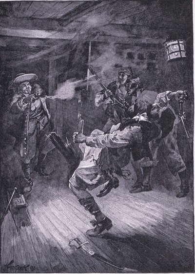 A tiré sur le nouveau capitaine à la tête (lithographie) - Joseph Finnemore