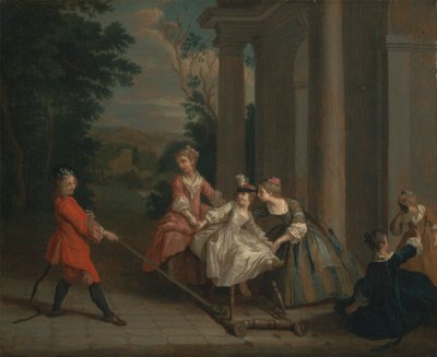 Enfants jouant avec un cheval à bascule - Joseph Francis Nollekens