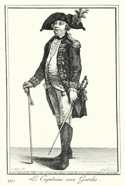 Le capitaine des gardes (gravure) - Joseph Franz von (after) Goez