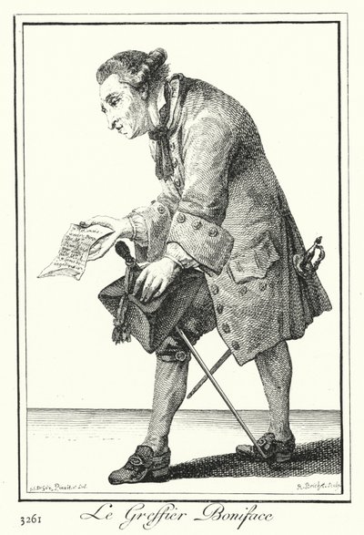 Le clerc Boniface (gravure) - Joseph Franz von (after) Goez
