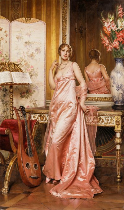 Une dame élégante dans un intérieur - Joseph Frederick Charles Soulacroix
