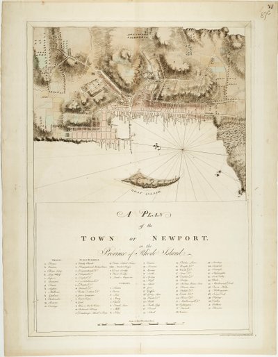 Plan de la ville de Newport dans la province de Rhode Island - Joseph Frederick Wallet DesBarres
