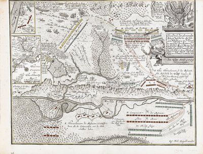 Carte de la bataille de Poltava du 27 juin 1709 - Joseph Friedrich Leopold