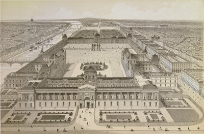 Vue du Louvre et des Tuileries, c.1850 - Joseph Gabriel Aubrun