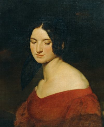 Dame en robe rouge indien - Joseph Hasslwander