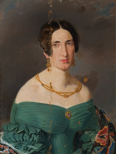 Femme en robe verte - Joseph Hasslwander