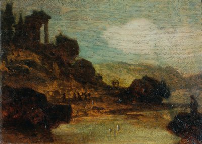 Paysage avec ruine - Joseph Hasslwander