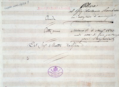 Première page de partition musicale du menuet dans Armida par J Haydn (1821) - Joseph Haydn