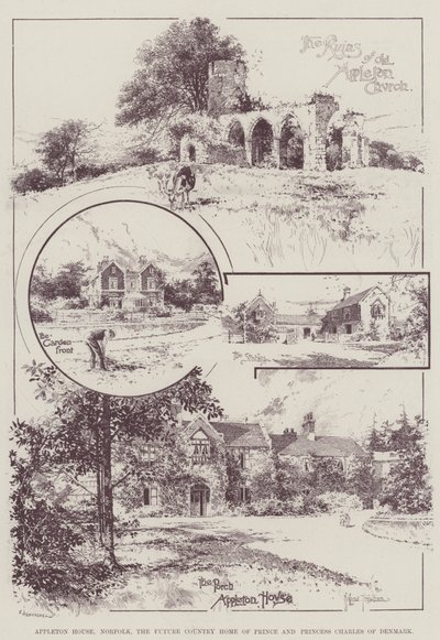 Appleton House, Norfolk, la future maison de campagne du prince et de la princesse Charles de Danemark - Joseph Holland Tringham