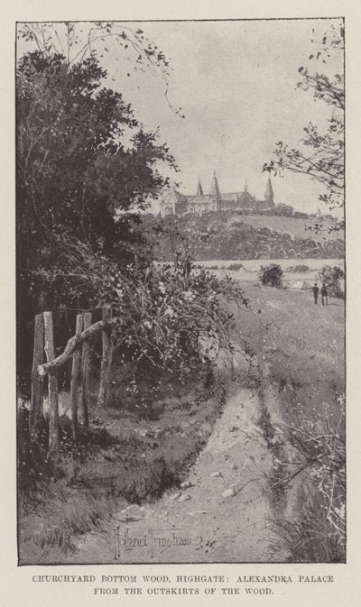 Churchyard Bottom Wood, Highgate, Alexandra Palace depuis les abords du bois - Joseph Holland Tringham