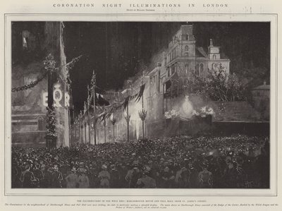 Illuminations de la nuit du couronnement à Londres - Joseph Holland Tringham