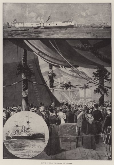 Lancement du HMS Victorious à Chatham - Joseph Holland Tringham