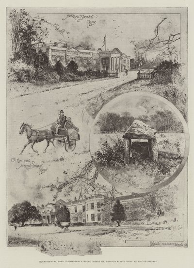 Mountstewart, maison de Lord Londonderry, où M. Balfour a séjourné lors de sa visite à Belfast - Joseph Holland Tringham