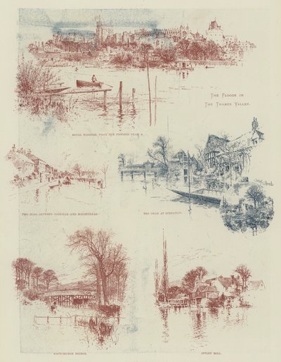 Les inondations dans la vallée de la Tamise - Joseph Holland Tringham