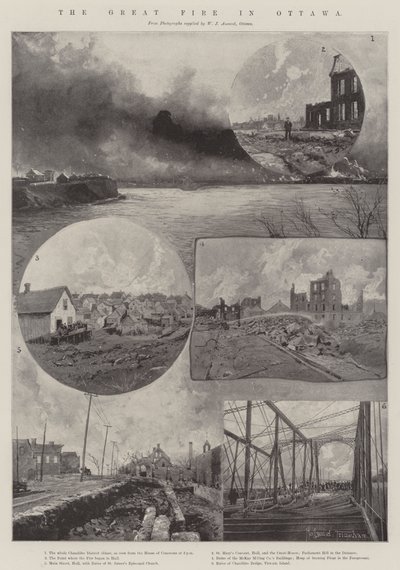 Le grand incendie à Ottawa - Joseph Holland Tringham