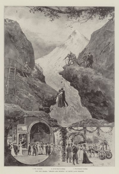 Le nouveau drame, Hearts are Trumps, au théâtre de Drury Lane - Joseph Holland Tringham