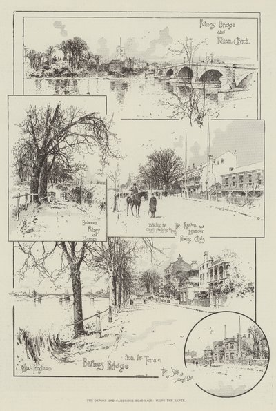 La course de bateaux Oxford et Cambridge, le long des berges - Joseph Holland Tringham