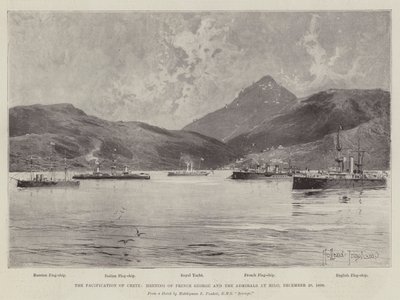 La pacification de la Crète, rencontre du prince George et des amiraux à Milo, 20 décembre 1898 - Joseph Holland Tringham