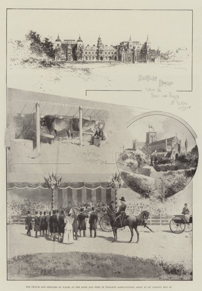 Le Prince et la Princesse de Galles au Salon Agricole de Bath et de l
