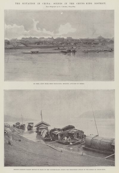 La situation en Chine, scènes dans le district de Chung King - Joseph Holland Tringham