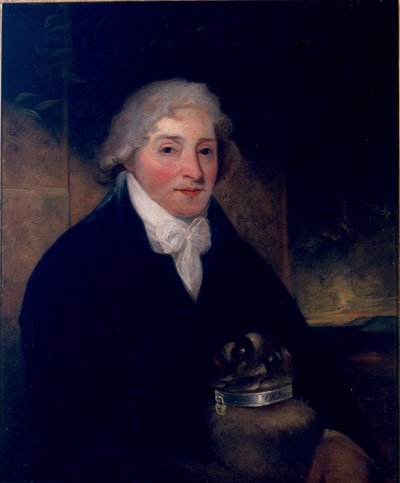 Venanzio Rauzzini avec son chien, Turk, vers 1795 - Joseph Hutchison