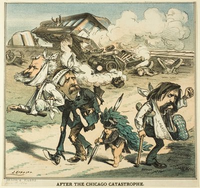 Après la catastrophe de Chicago, de Puck - Joseph Keppler