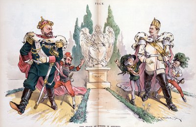 Alexandre III, étiqueté "Russie", regardant Guillaume II, étiqueté "Allemagne". - Joseph Keppler