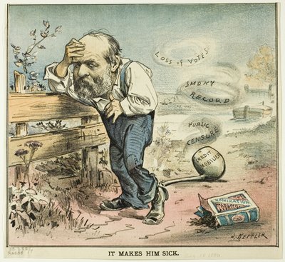 It Makes Him Sick, from Puck - Joseph Keppler
