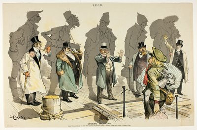 Regarder en arrière, de Puck - Joseph Keppler