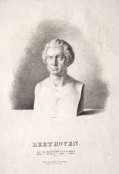Buste de Ludwig van Beethoven - Joseph Kriehuber