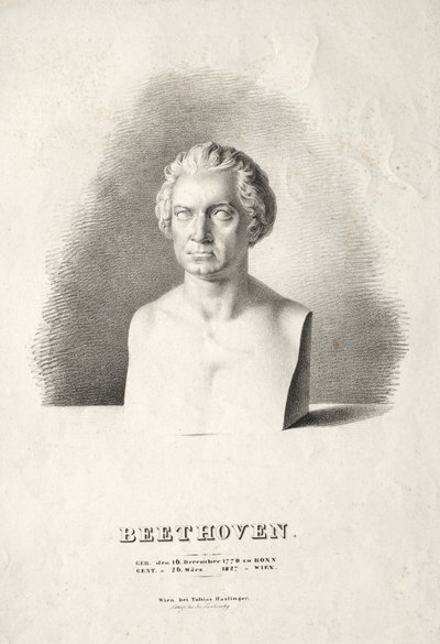 Buste de Ludwig van Beethoven - Joseph Kriehuber