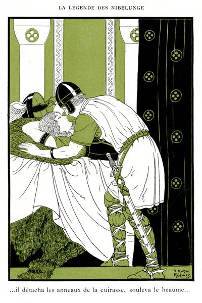 Légende des Nibelungen : Siegfried embrasse la Walkyrie Brünnhilde - Joseph Kuhn Regnier