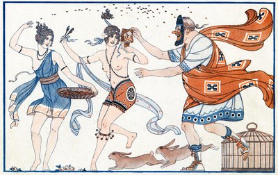 Méfaits en fresques, le carnaval à Pompéi - illustration de la Vie Parisienne, 1923 - Joseph Kuhn Regnier