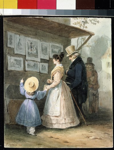 Chez le marchand de gravures - Joseph Louis Hippolyte Bellange