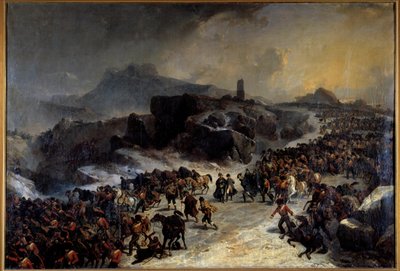 La traversée de la Sierra de Guadarrama en Espagne en décembre 1808 par Napoléon Ier - Joseph Louis Hippolyte Bellange