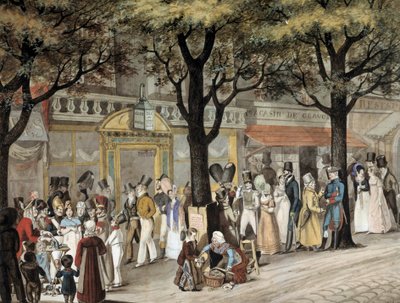 Promenade sur un boulevard à Paris en 1819 - Joseph Louis Hippolyte Bellange