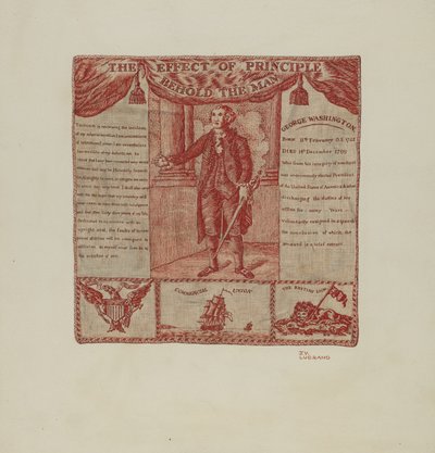 Textile imprimé de George Washington, vers 1939 - Joseph Lubrano