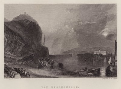 Le Drachenfels (lithographie en couleur) - Joseph Mallord William (after) Turner