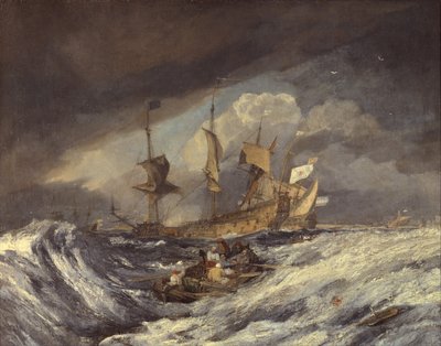 Bateaux jetant des ancres aux navires de guerre néerlandais, vers 1804 - Joseph Mallord William Turner