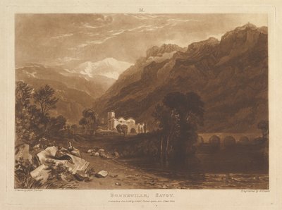 Bonneville, Savoie Liber Studiorum, partie XIII, planche 64, 1er janvier 1819 - Joseph Mallord William Turner