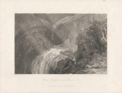 Pont suspendu sur la rivière Tees, 1838 (eau-forte et gravure) - Joseph Mallord William Turner