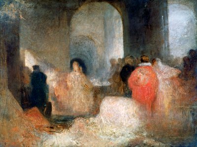 Dîner dans une grande salle avec des personnages en costume, vers 1830-1835 - Joseph Mallord William Turner