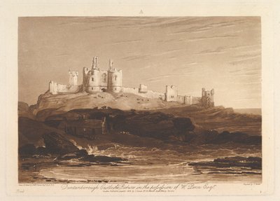 Château de Dunstanborough Liber Studiorum, partie III, planche 14, 10 juin 1808 - Joseph Mallord William Turner