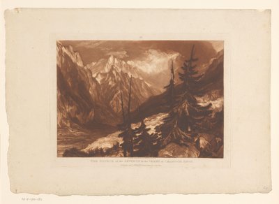 Vue de la vallée de Chamonix avec la rivière Arveyron - Joseph Mallord William Turner