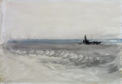 Mer grise, bateau échoué, c.1840 - Joseph Mallord William Turner
