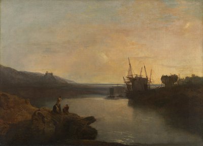 Château de Harlech, depuis Tygwyn Ferry, crépuscule d